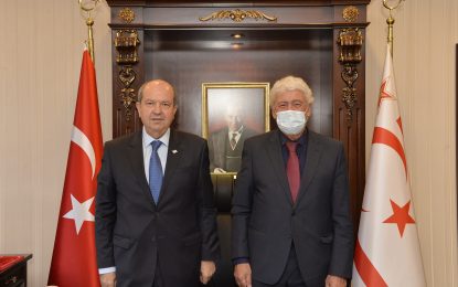 KKTC Cumhurbaşkanı Sayın Ersin Tatar, KİÜ Dekanı Prof. Dr. Ata Atun’u kabul etti